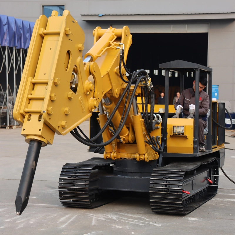 Rock drilling crusher