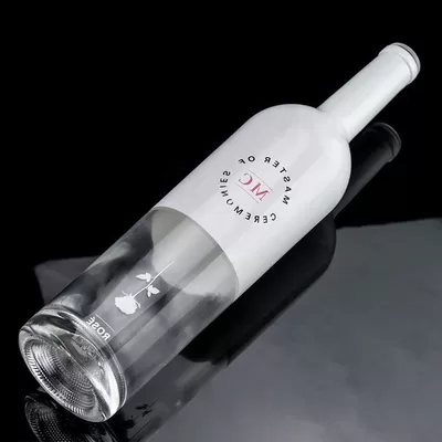 定制瓶 750毫升白色喷漆威士忌伏特加 空玻璃瓶带软木塞