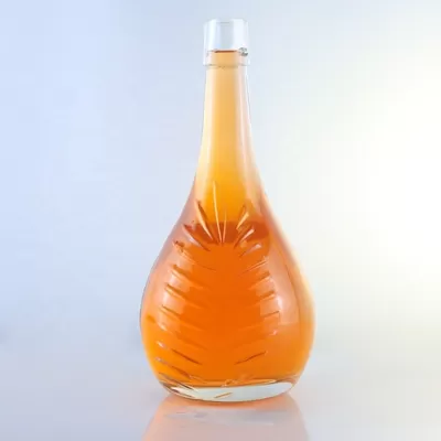 香槟色1升玻璃瓶，带有贴花丝网印刷和软木封口定制选项