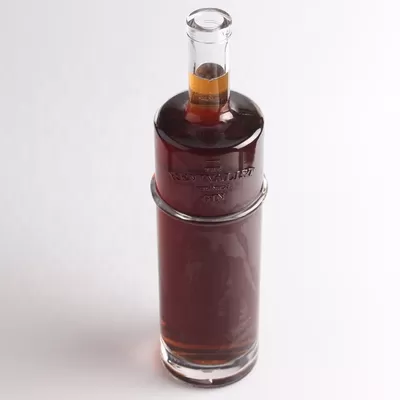 雕刻龙舌兰玻璃瓶，750毫升1升，圆形，软木塞密封型